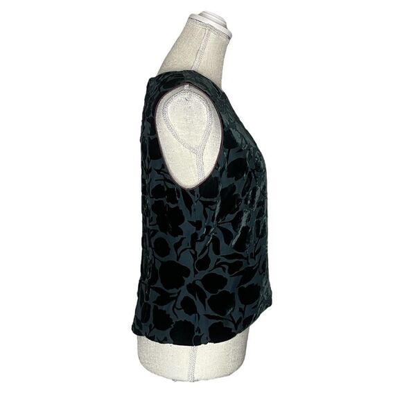 Banana Republic Velvet Burnout Button Back Silk Blend Top - Picture 8 of 16